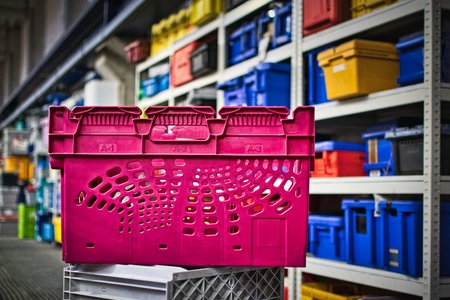 Pink nestable tote produced for FRISCO