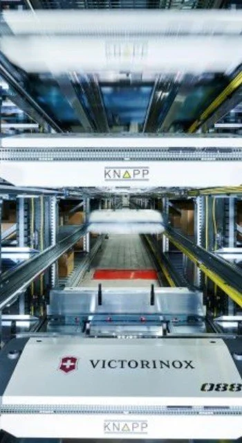 KNAPP shuttles in Victorinox warehouse