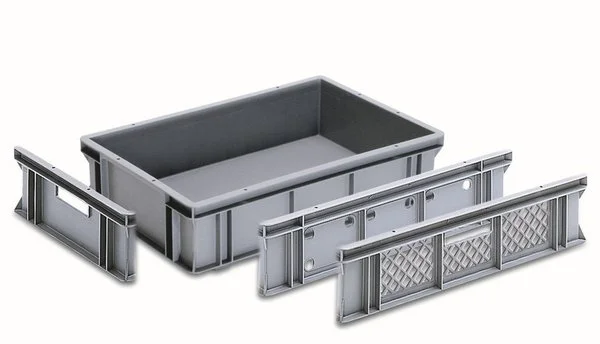 Various sidewalls for stackable containers