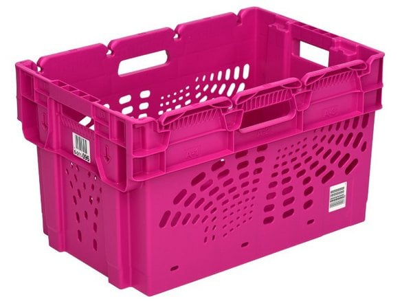 Contenitore impilabile rosa prodotto per Auchan