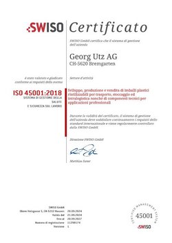 Certificato ISO 45001