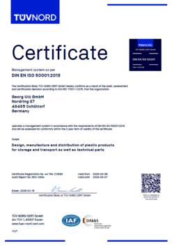DIN EN ISO 50001:2018 certificate