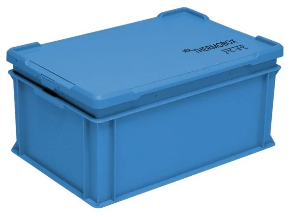 Caja t&eacute;rmica azul, con tapa