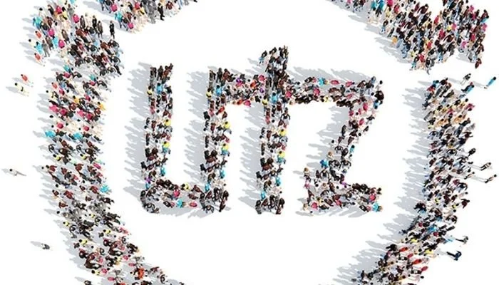 Logotipo de Utz creado por los empleados, vista desde un dron.