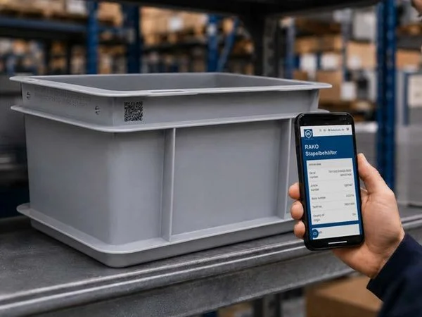 Scanning RAKO container using mobile phone to get more data about the bin