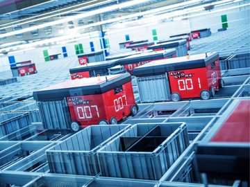 empaque plástico Utz en almacén automatizado