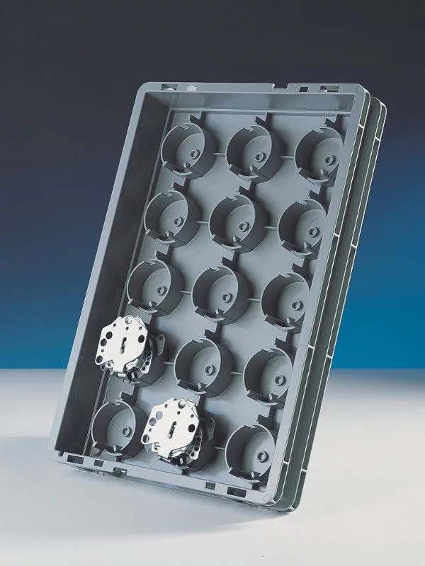 Injection molded component holder for car parts