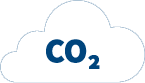 Wolke mit CO2-Symbol.